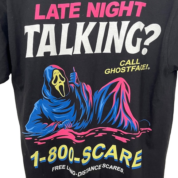 NWOT Ghost Face Late Night Talking Phone Line T-Shirt Men’s Unisex Medium - Picture 5 of 8
